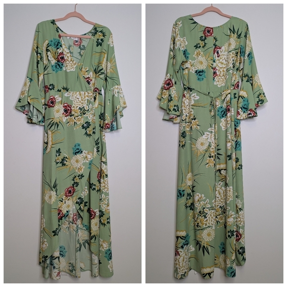 Hello Molly ⚜️ Floral High Low Dress - Green and Yellow - Picture 4 of 15